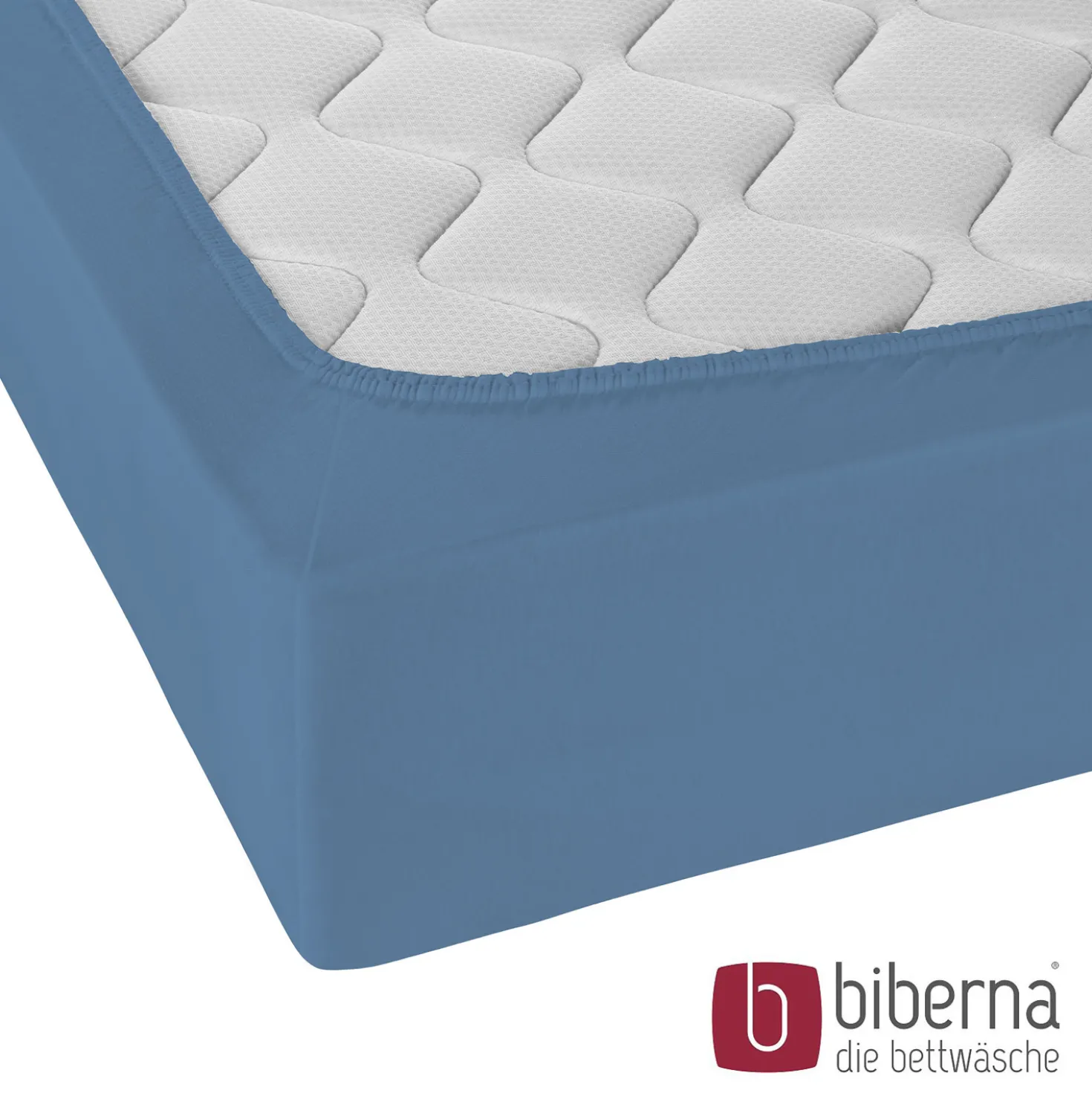 biberna Jersey-Elastic-Spannbetttuch azurblau, 1x 120x200 cm - 130x220 cm