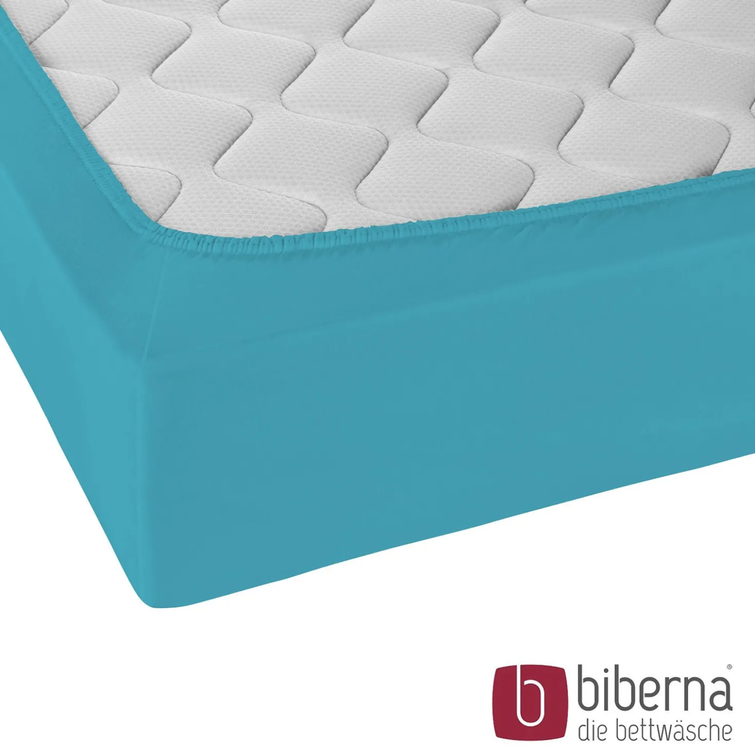 biberna Jersey-Elastic-Spannbetttuch türkis, 1x 120x200 cm - 130x220 cm