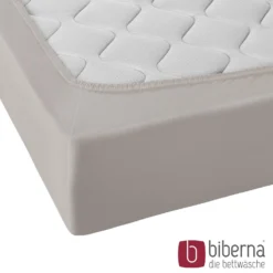 biberna Jersey-Elastic-Spannbetttuch sturmgrau, 1x 120x200 cm - 130x220 cm