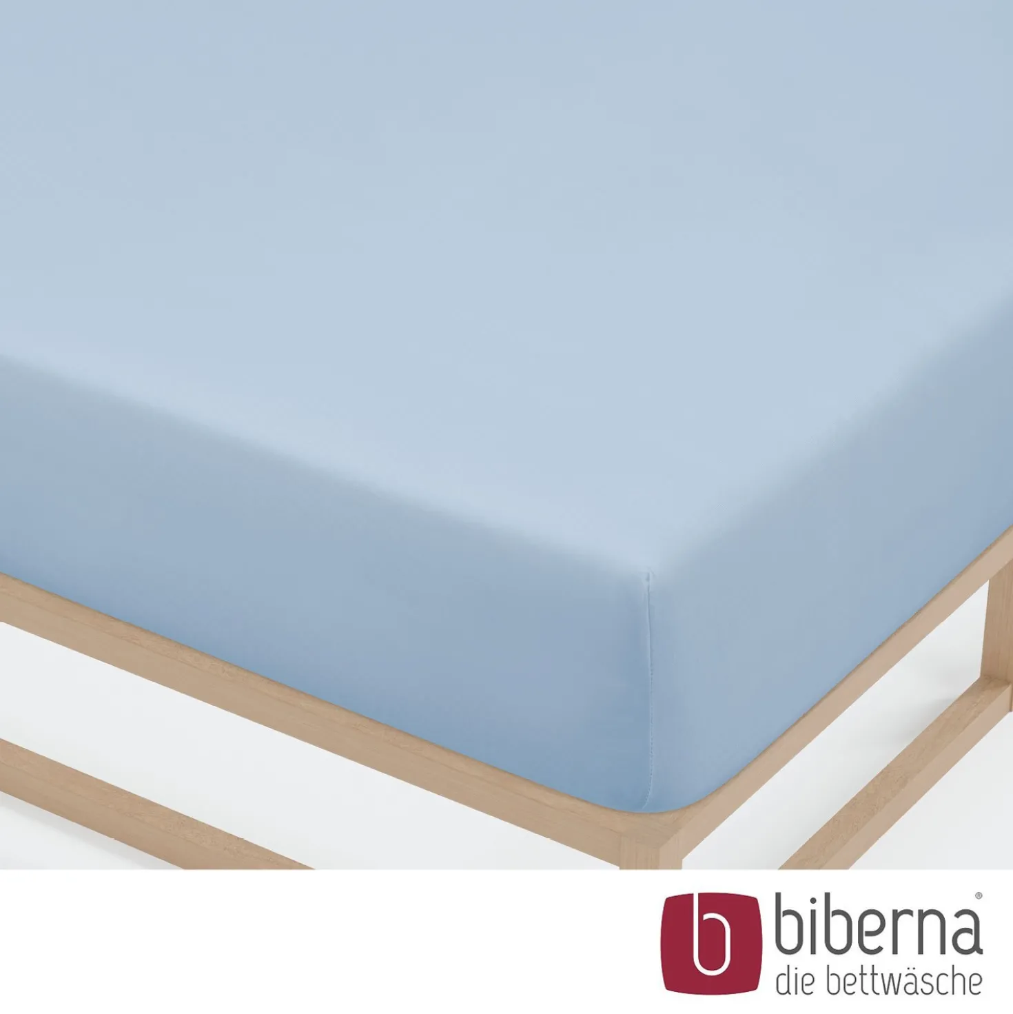 biberna Jersey-Elastic-Spannbetttuch eisblau, 1x 120x200 cm - 130x220 cm