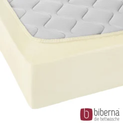 biberna Jersey-Elastic-Spannbetttuch perlmutt, 1x 180x200 cm - 200x220 cm