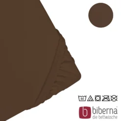 biberna Jersey-Elastic-Spannbetttuch topas / mocca, 1x 180x200 cm - 200x220 cm