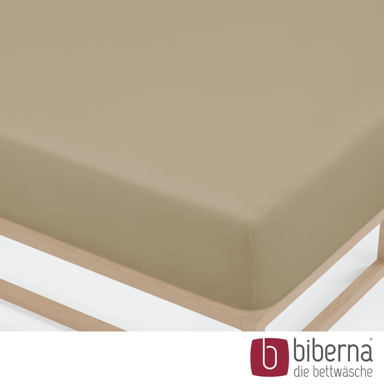 biberna Jersey-Elastic-Spannbetttuch taupe, 1x 180x200 cm - 200x220 cm