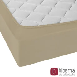 biberna Jersey-Elastic-Spannbetttuch taupe, 1x 180x200 cm - 200x220 cm