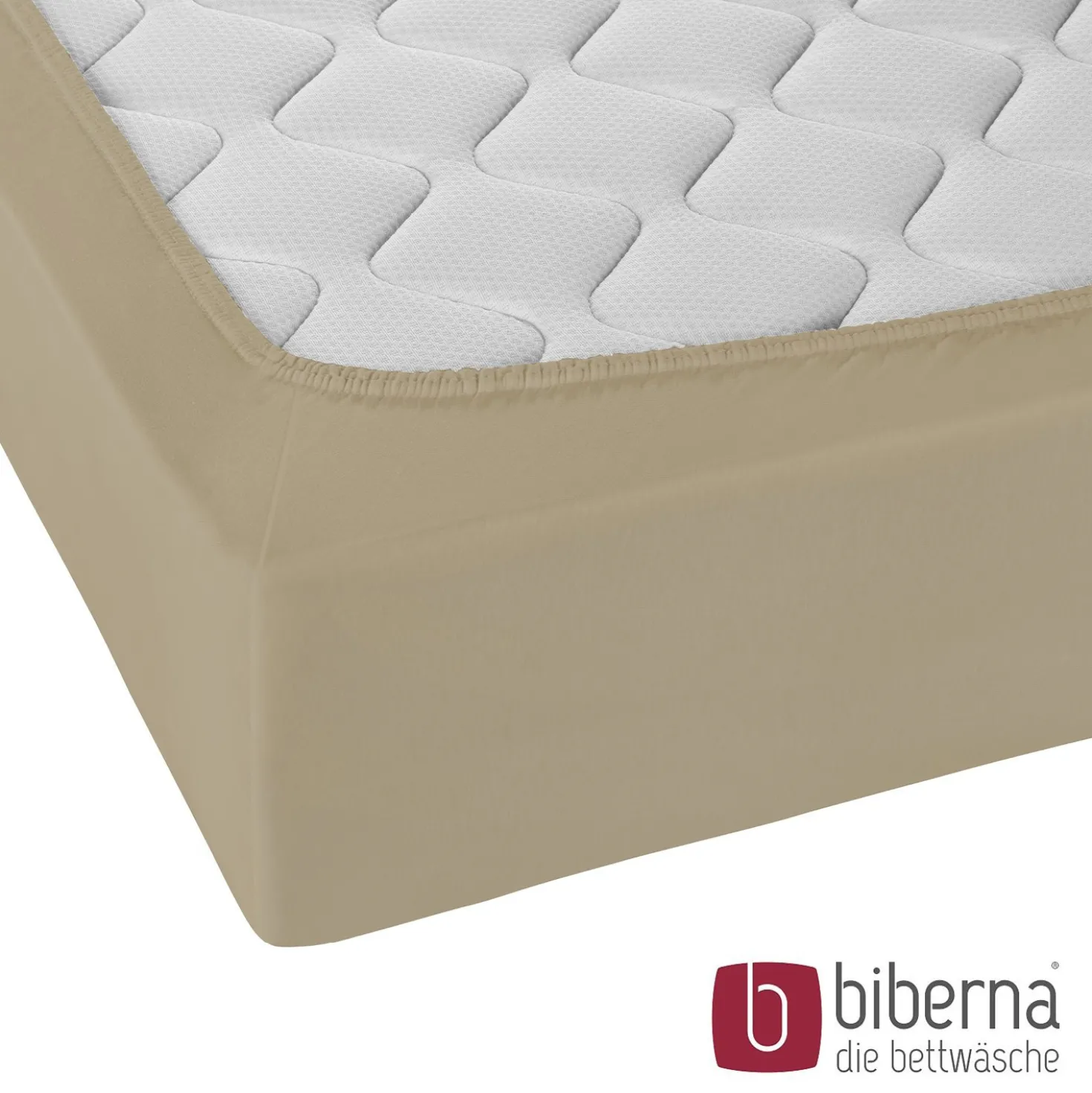 biberna Jersey-Elastic-Spannbetttuch taupe, 1x 180x200 cm - 200x220 cm