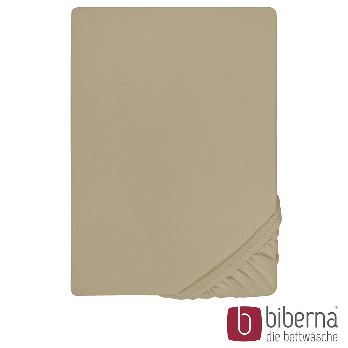 biberna Jersey-Elastic-Spannbetttuch taupe, 1x 180x200 cm - 200x220 cm