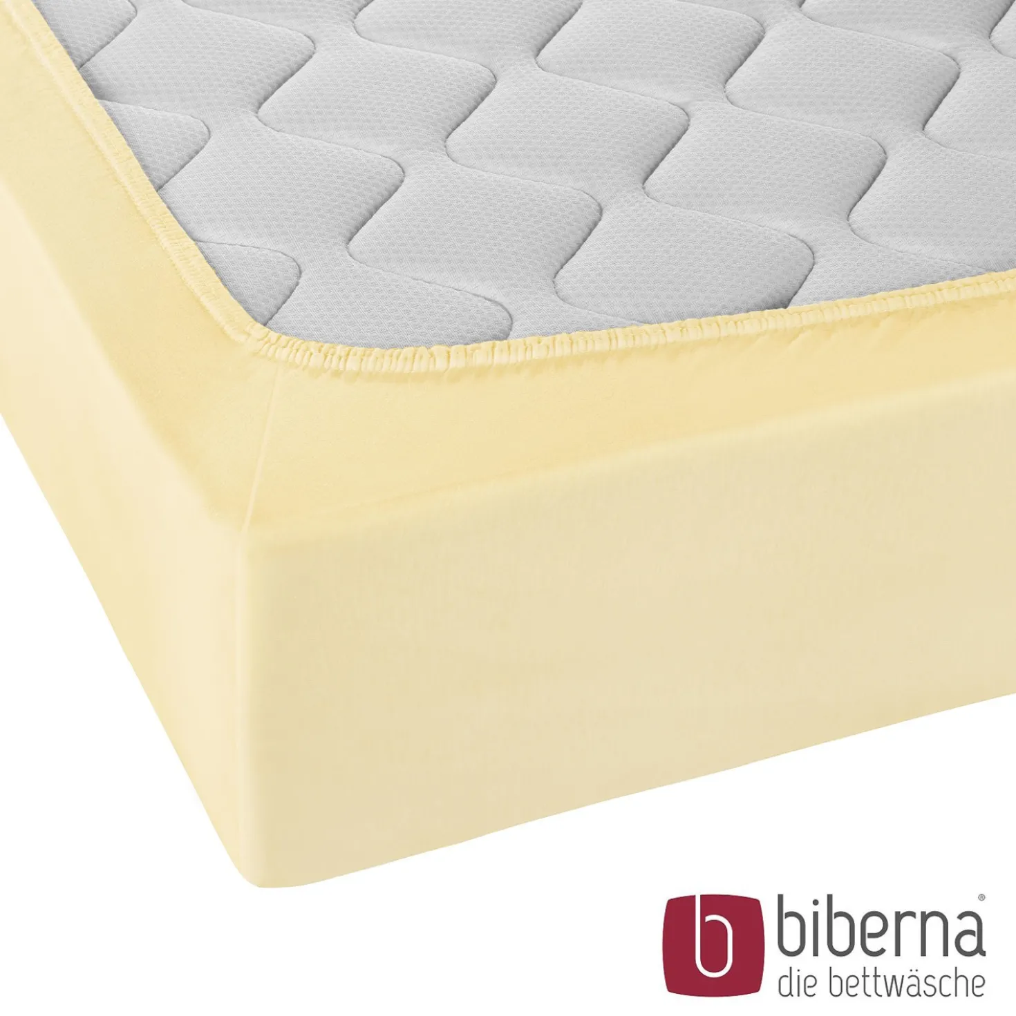 biberna Jersey-Elastic-Spannbetttuch gelb, 1x 180x200 cm - 200x220 cm