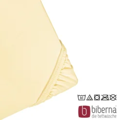 biberna Jersey-Elastic-Spannbetttuch gelb, 1x 180x200 cm - 200x220 cm