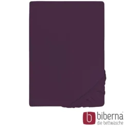 biberna Jersey-Elastic-Spannbetttuch dunkel violett, 1x 180x200 cm - 200x220 cm