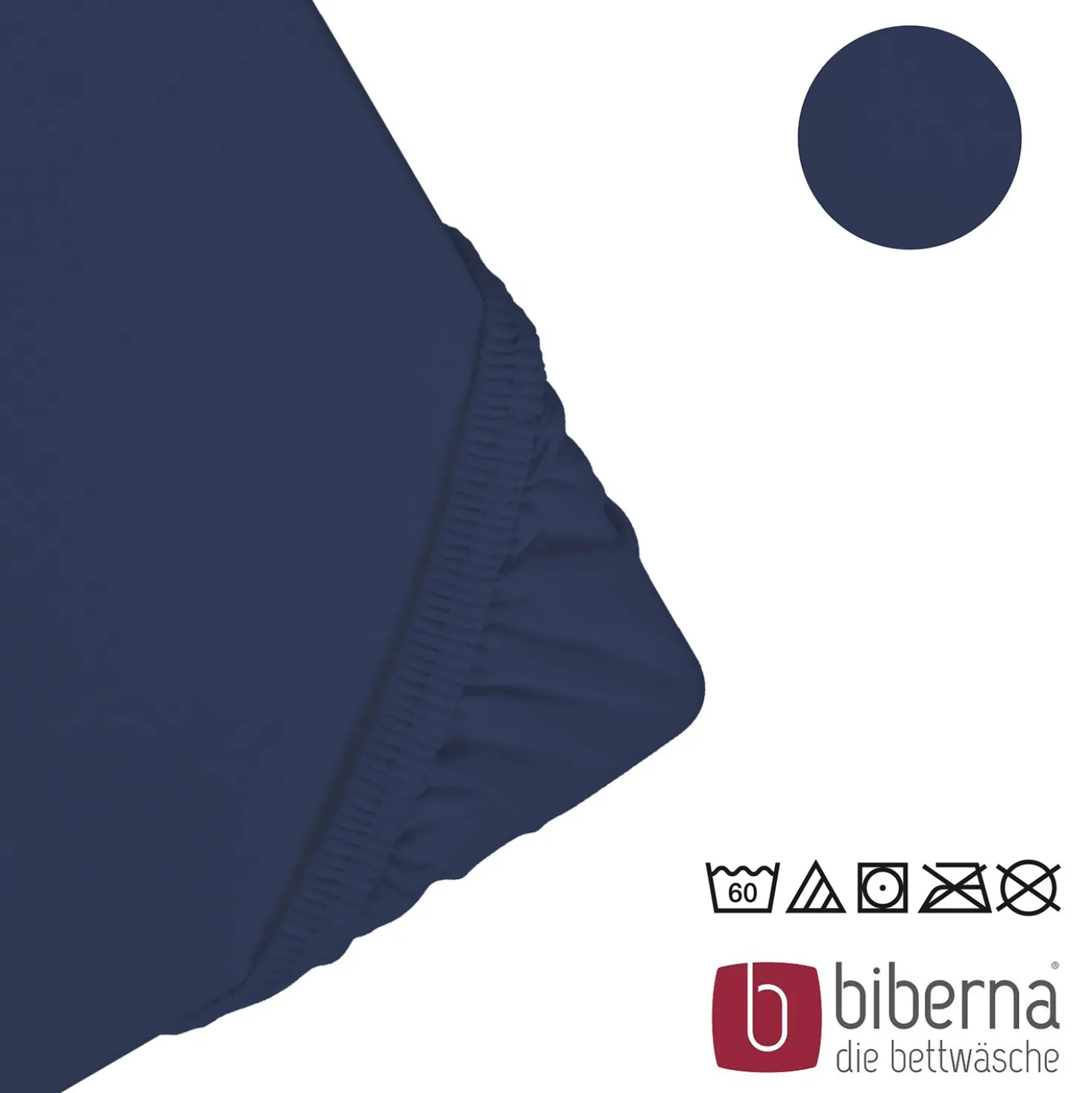 biberna Jersey-Elastic-Spannbetttuch marine, 1x 180x200 cm - 200x220 cm
