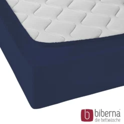 biberna Jersey-Elastic-Spannbetttuch marine, 1x 180x200 cm - 200x220 cm