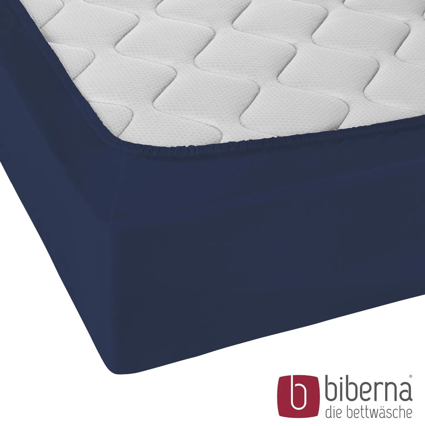 biberna Jersey-Elastic-Spannbetttuch marine, 1x 180x200 cm - 200x220 cm
