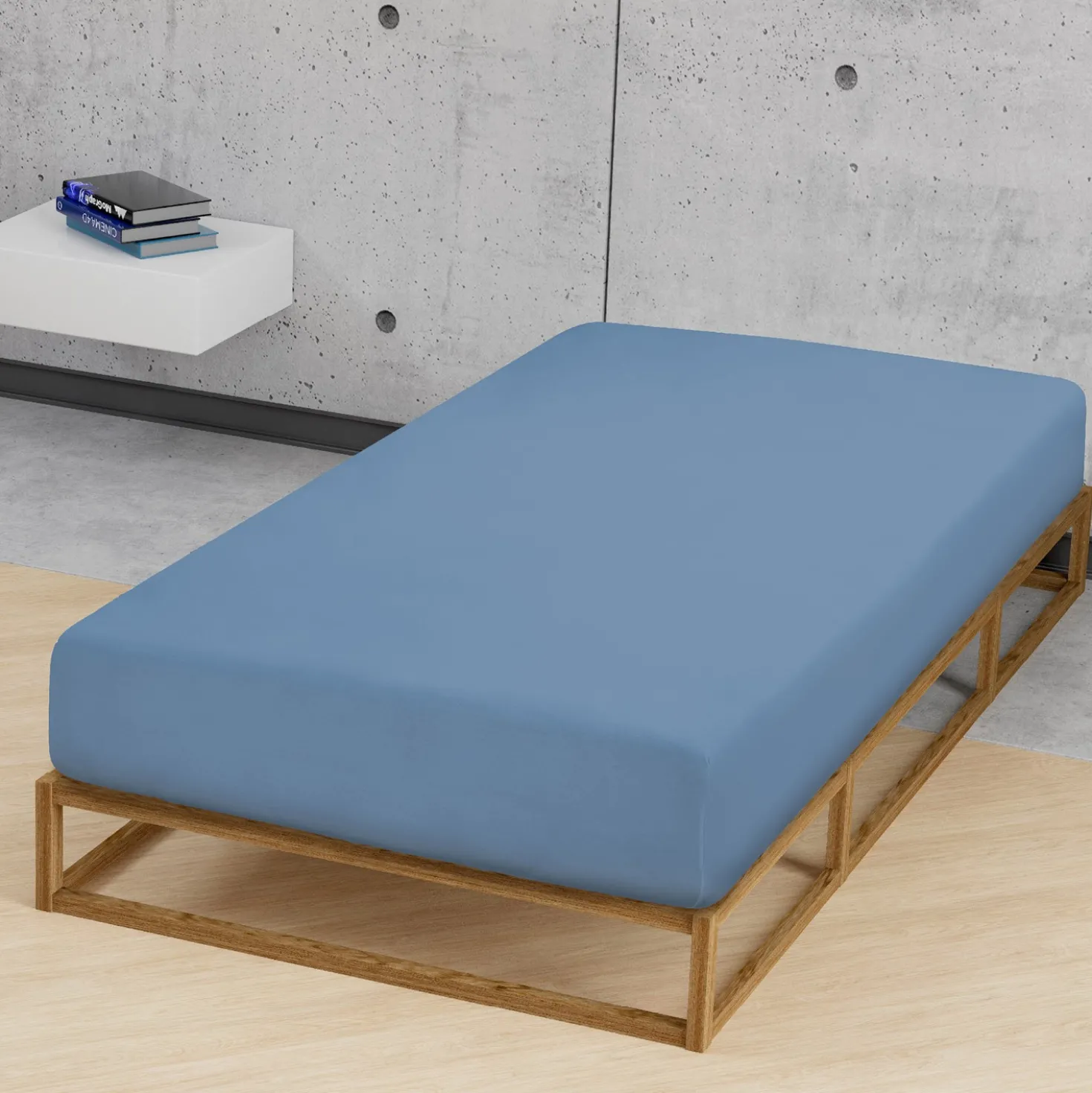 biberna Jersey-Elastic-Spannbetttuch azurblau, 1x 180x200 cm - 200x220 cm