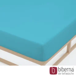 biberna Jersey-Elastic-Spannbetttuch türkis, 1x 180x200 cm - 200x220 cm