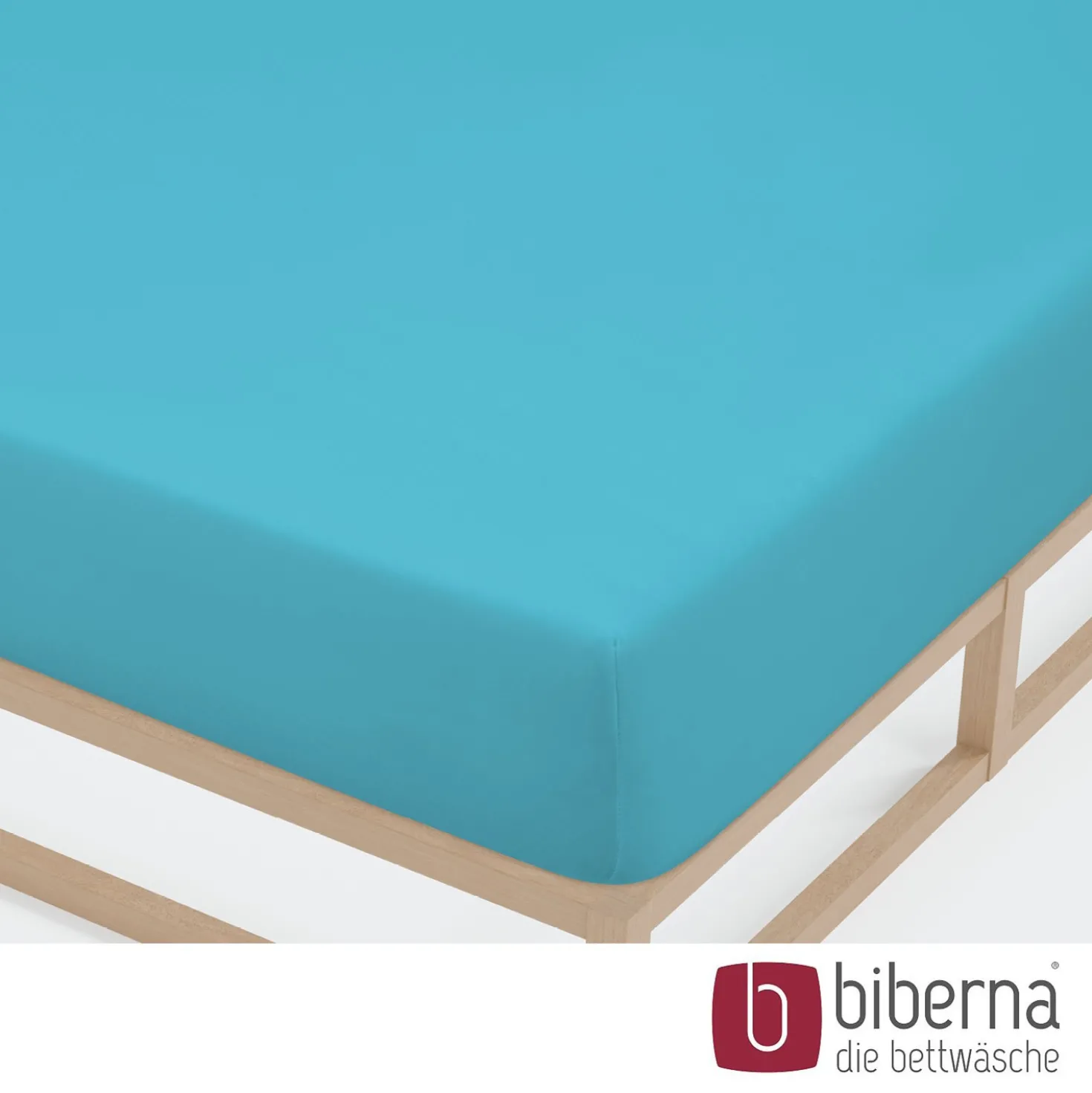 biberna Jersey-Elastic-Spannbetttuch türkis, 1x 180x200 cm - 200x220 cm