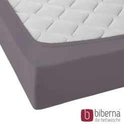 biberna Jersey-Elastic-Spannbetttuch silber/grau, 1x 180x200 cm - 200x220 cm