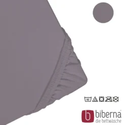biberna Jersey-Elastic-Spannbetttuch silber/grau, 1x 180x200 cm - 200x220 cm