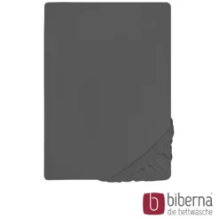 biberna Jersey-Elastic-Spannbetttuch titanium, 1x 180x200 cm - 200x220 cm