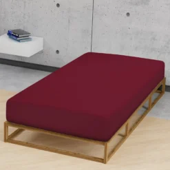 biberna Jersey-Elastic-Spannbetttuch burgund, 1x 140x200 cm - 160x220 cm