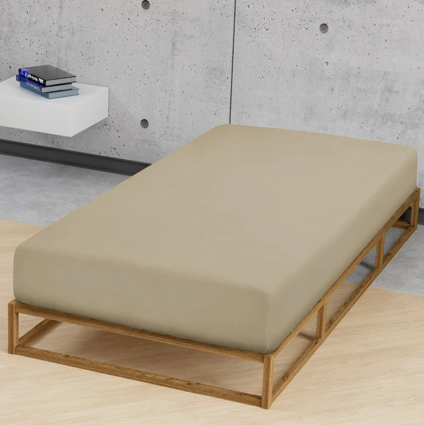 biberna Jersey-Elastic-Spannbetttuch taupe, 1x 140x200 cm - 160x220 cm