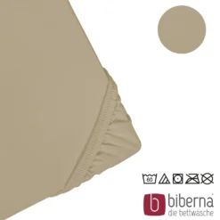 biberna Jersey-Elastic-Spannbetttuch taupe, 1x 140x200 cm - 160x220 cm