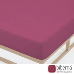 biberna Jersey-Elastic-Spannbetttuch brombeer, 1x 180x200 cm - 200x220 cm