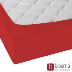biberna Jersey-Elastic-Spannbetttuch rot, 1x 180x200 cm - 200x220 cm