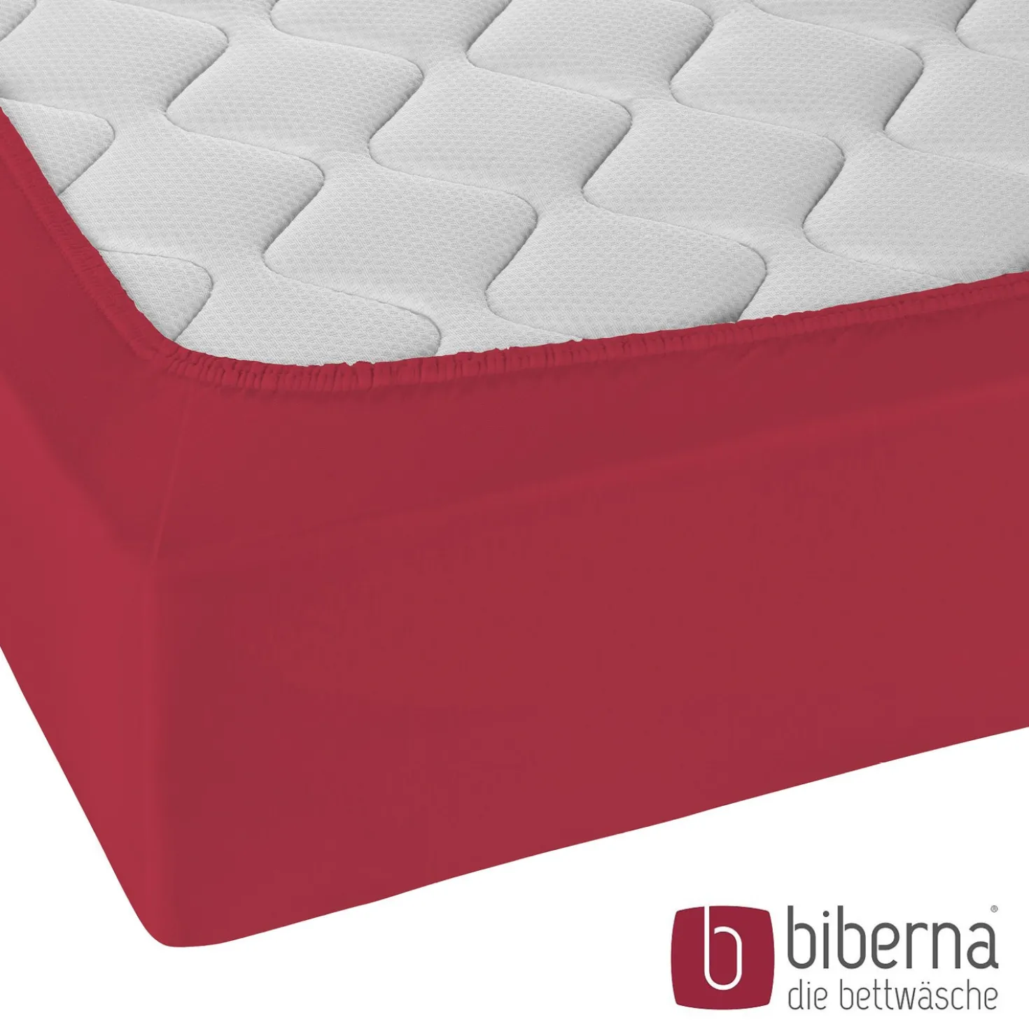biberna Jersey-Elastic-Spannbetttuch rubin, 1x 180x200 cm - 200x220 cm
