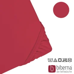 biberna Jersey-Elastic-Spannbetttuch rubin, 1x 120x200 cm - 130x220 cm