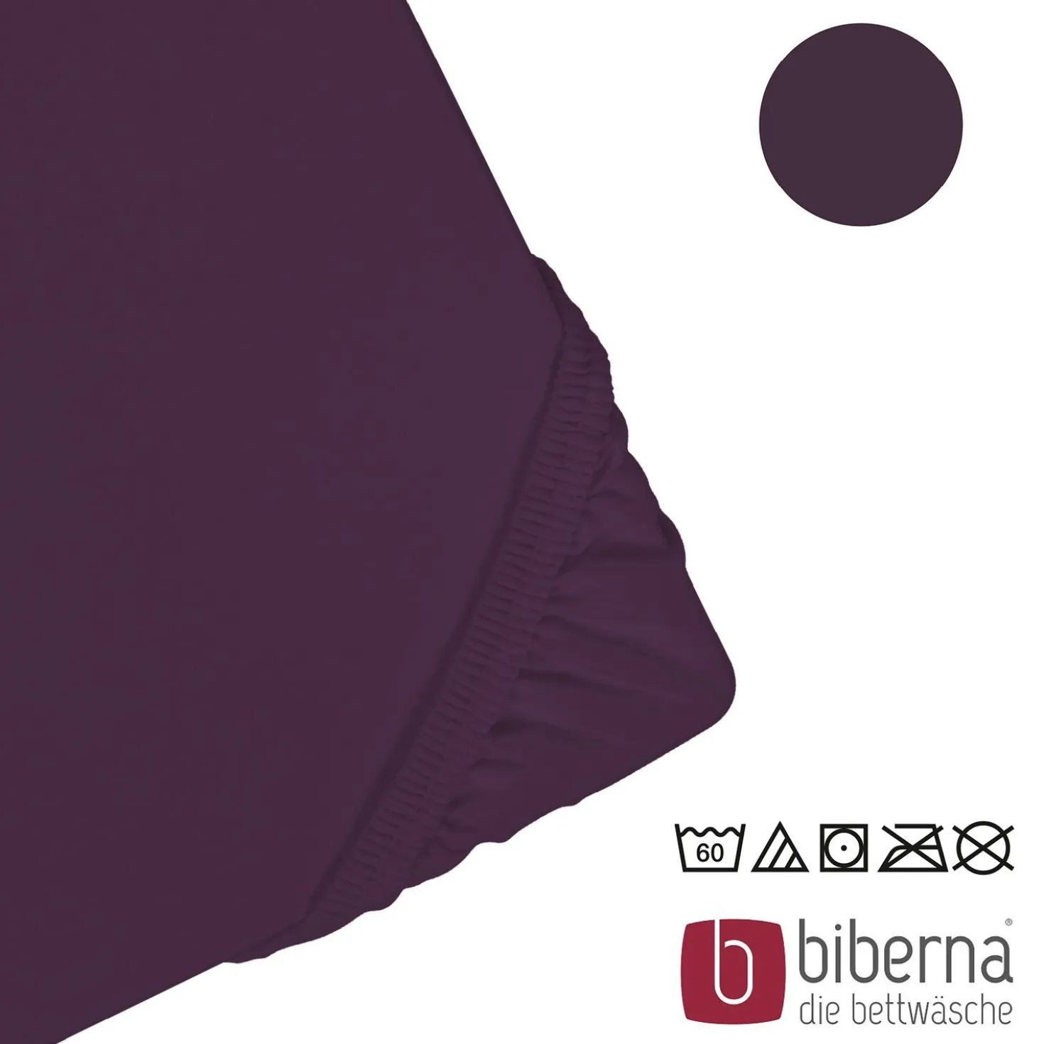 biberna Jersey-Elastic-Spannbetttuch dunkel violett, 1x 140x200 cm - 160x220 cm