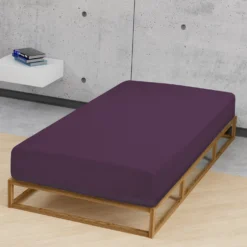 biberna Jersey-Elastic-Spannbetttuch dunkel violett, 1x 140x200 cm - 160x220 cm