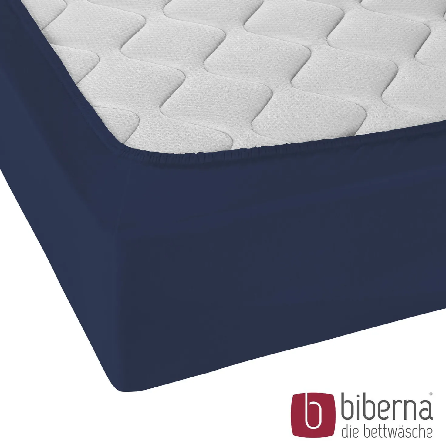 biberna Jersey-Elastic-Spannbetttuch marine, 1x 140x200 cm - 160x220 cm