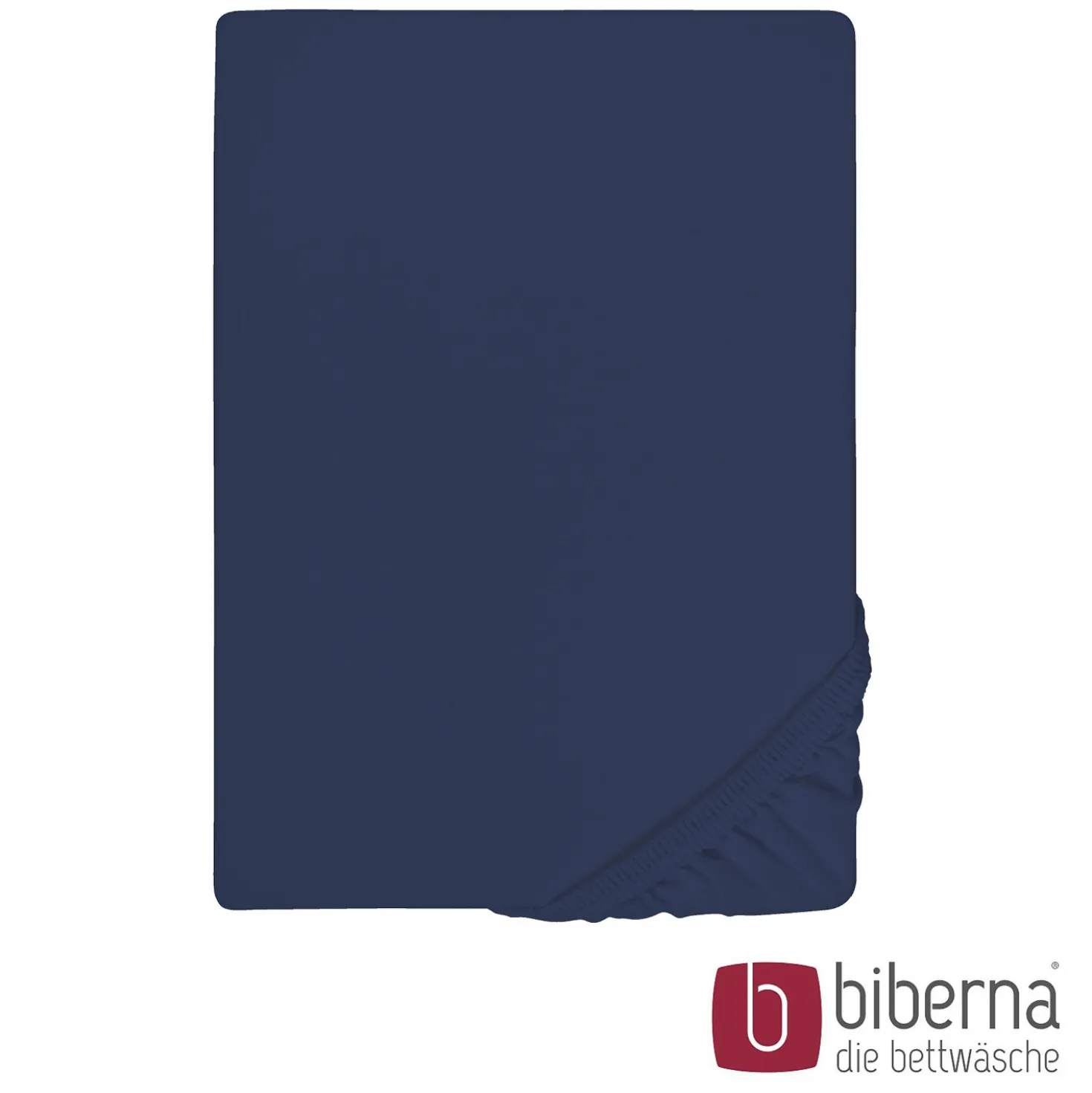 biberna Jersey-Elastic-Spannbetttuch marine, 1x 140x200 cm - 160x220 cm