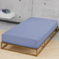 biberna Jersey-Elastic-Spannbetttuch blau, 1x 140x200 cm - 160x220 cm