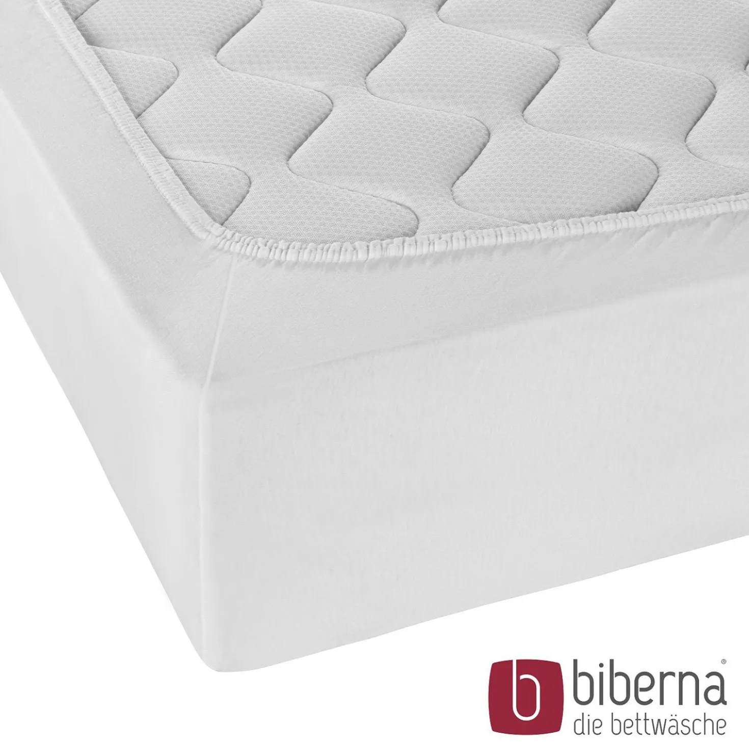 biberna Jersey-Elastic-Spannbetttuch weiss, 1x 140x200 cm - 160x220 cm