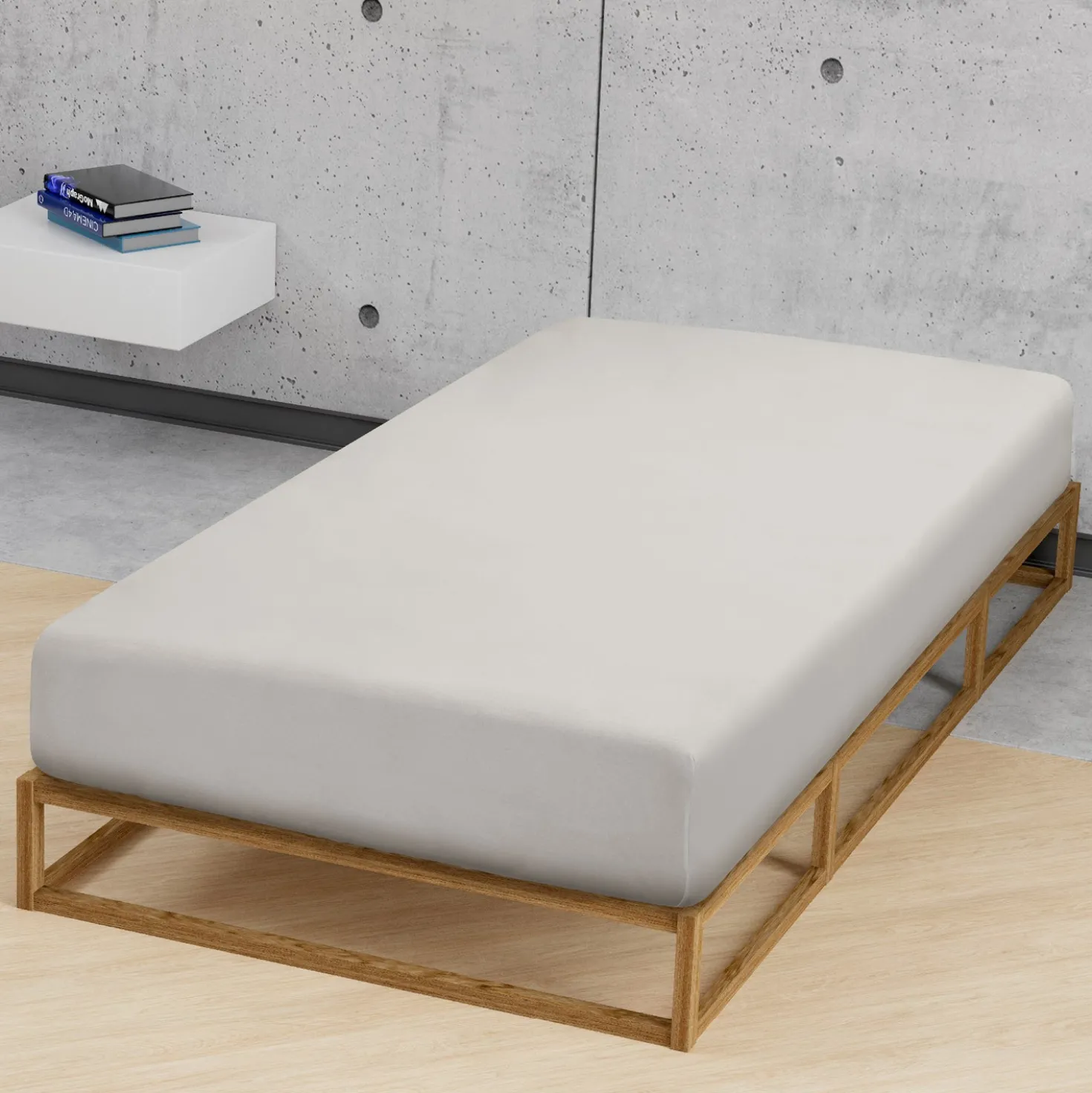 biberna Jersey-Elastic-Spannbetttuch sturmgrau, 1x 140x200 cm - 160x220 cm