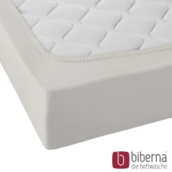 biberna Jersey-Elastic-Spannbetttuch grau, 1x 140x200 cm - 160x220 cm