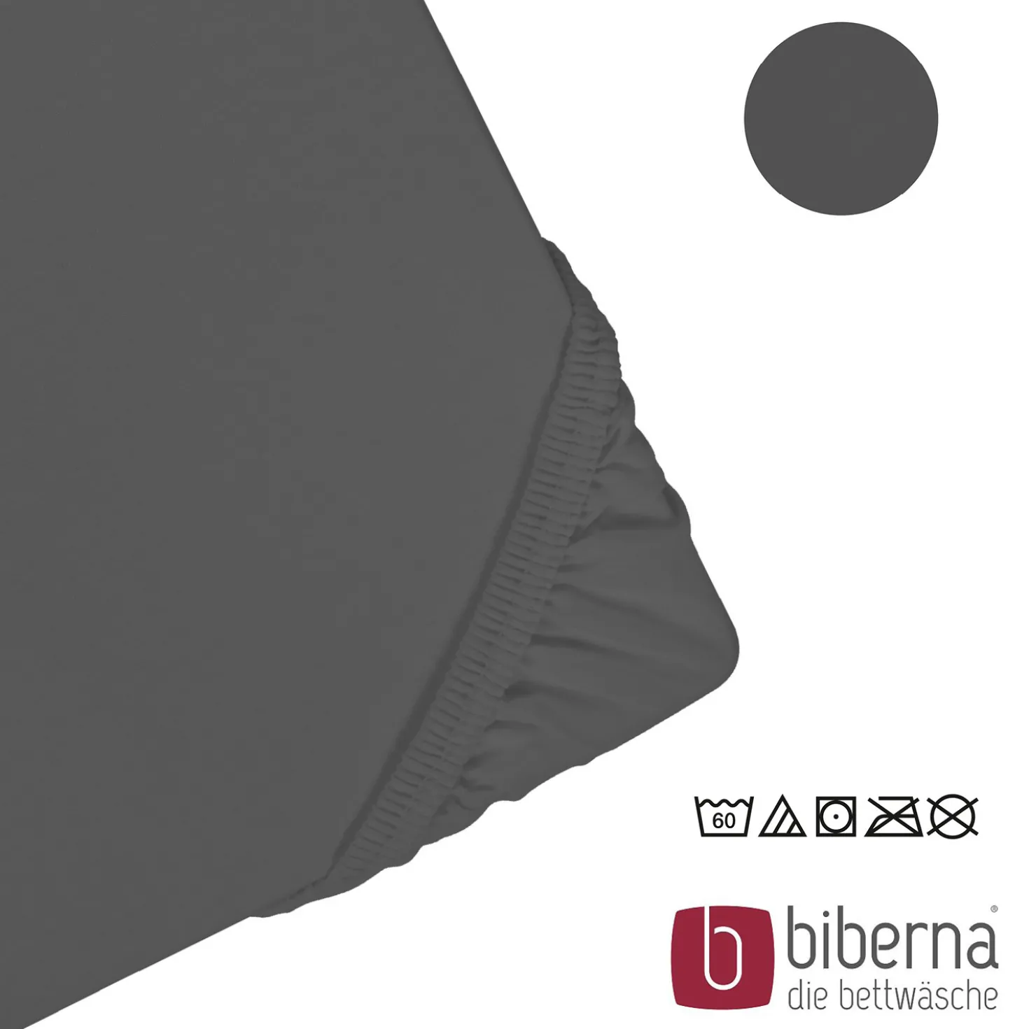biberna Jersey-Elastic-Spannbetttuch titanium, 1x 140x200 cm - 160x220 cm