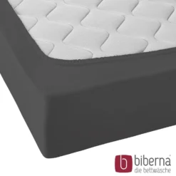 biberna Jersey-Elastic-Spannbetttuch titanium, 1x 140x200 cm - 160x220 cm