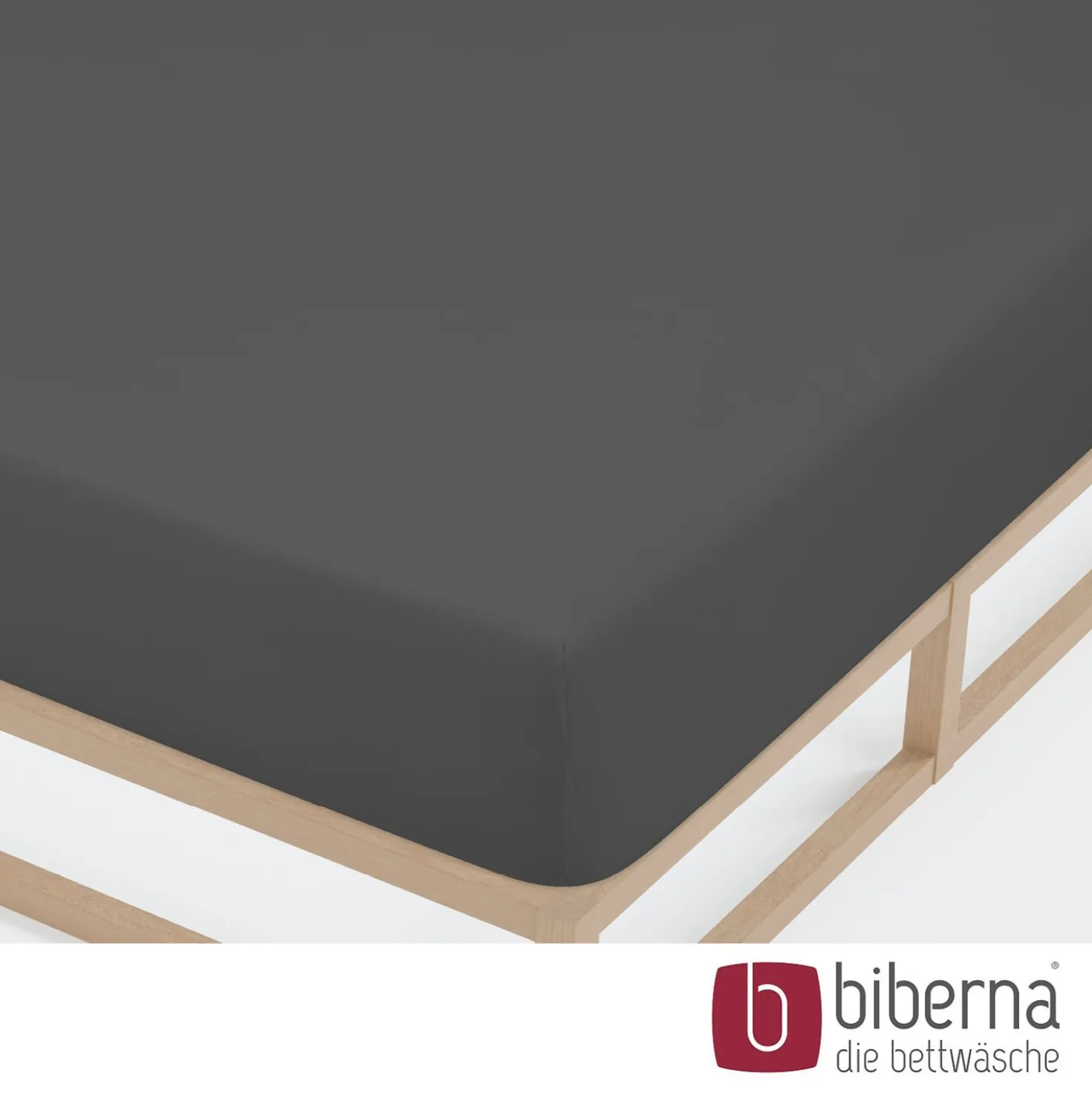 biberna Jersey-Elastic-Spannbetttuch titanium, 1x 140x200 cm - 160x220 cm