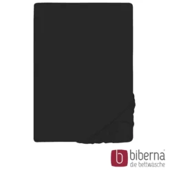 biberna Jersey-Elastic-Spannbetttuch schwarz, 1x 140x200 cm - 160x220 cm