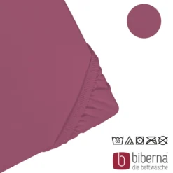 biberna Jersey-Elastic-Spannbetttuch brombeer, 1x 140x200 cm - 160x220 cm