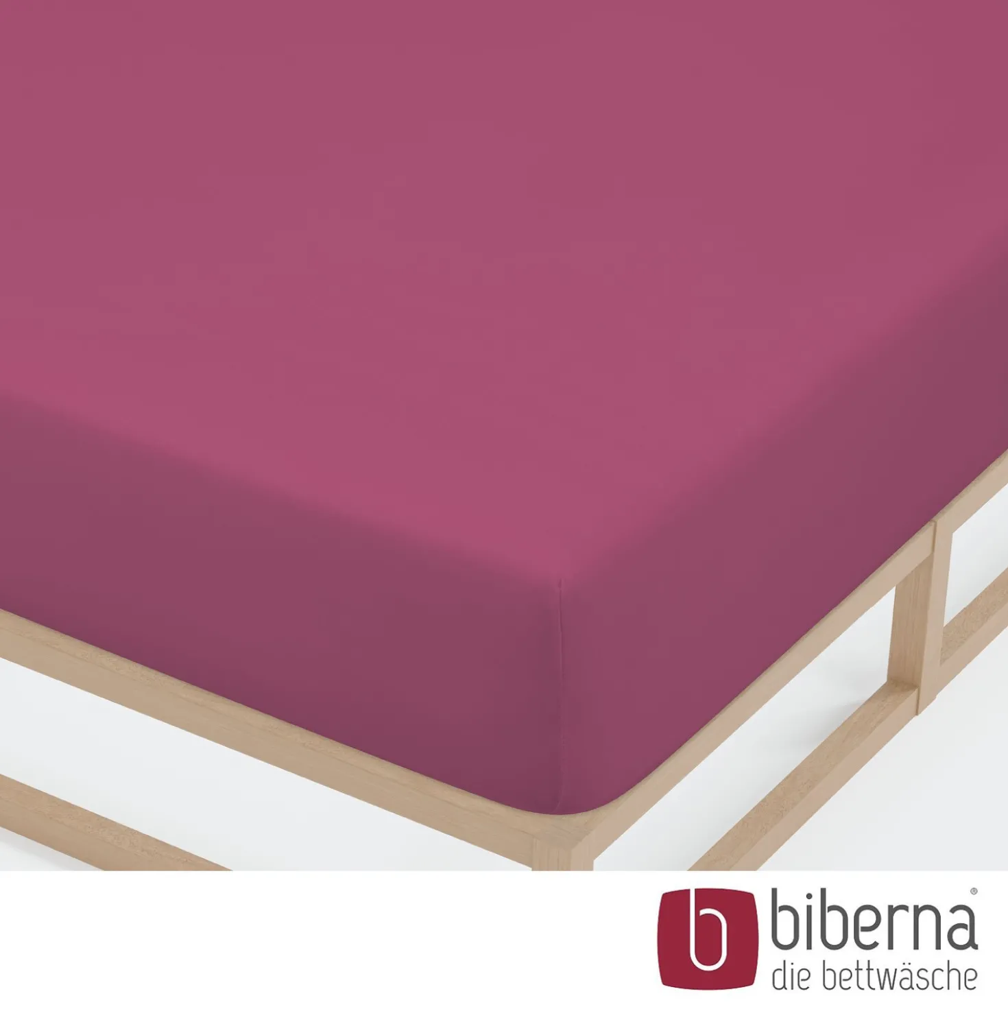 biberna Jersey-Elastic-Spannbetttuch brombeer, 1x 140x200 cm - 160x220 cm