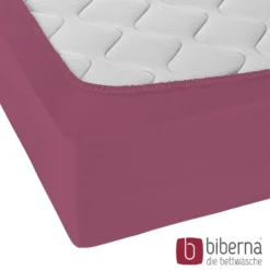biberna Jersey-Elastic-Spannbetttuch brombeer, 1x 140x200 cm - 160x220 cm