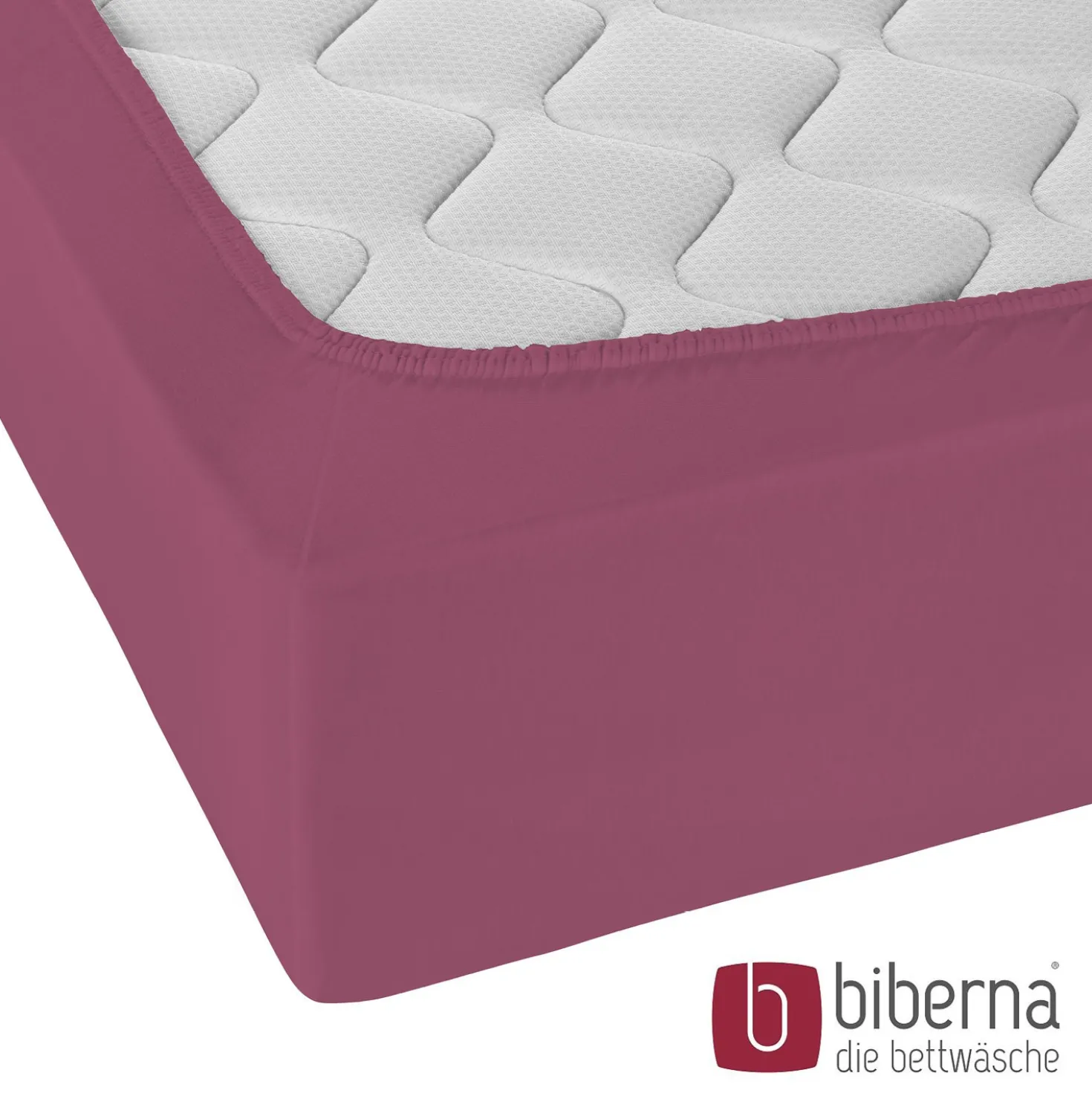 biberna Jersey-Elastic-Spannbetttuch brombeer, 1x 140x200 cm - 160x220 cm