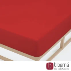 biberna Jersey-Elastic-Spannbetttuch rot, 1x 140x200 cm - 160x220 cm
