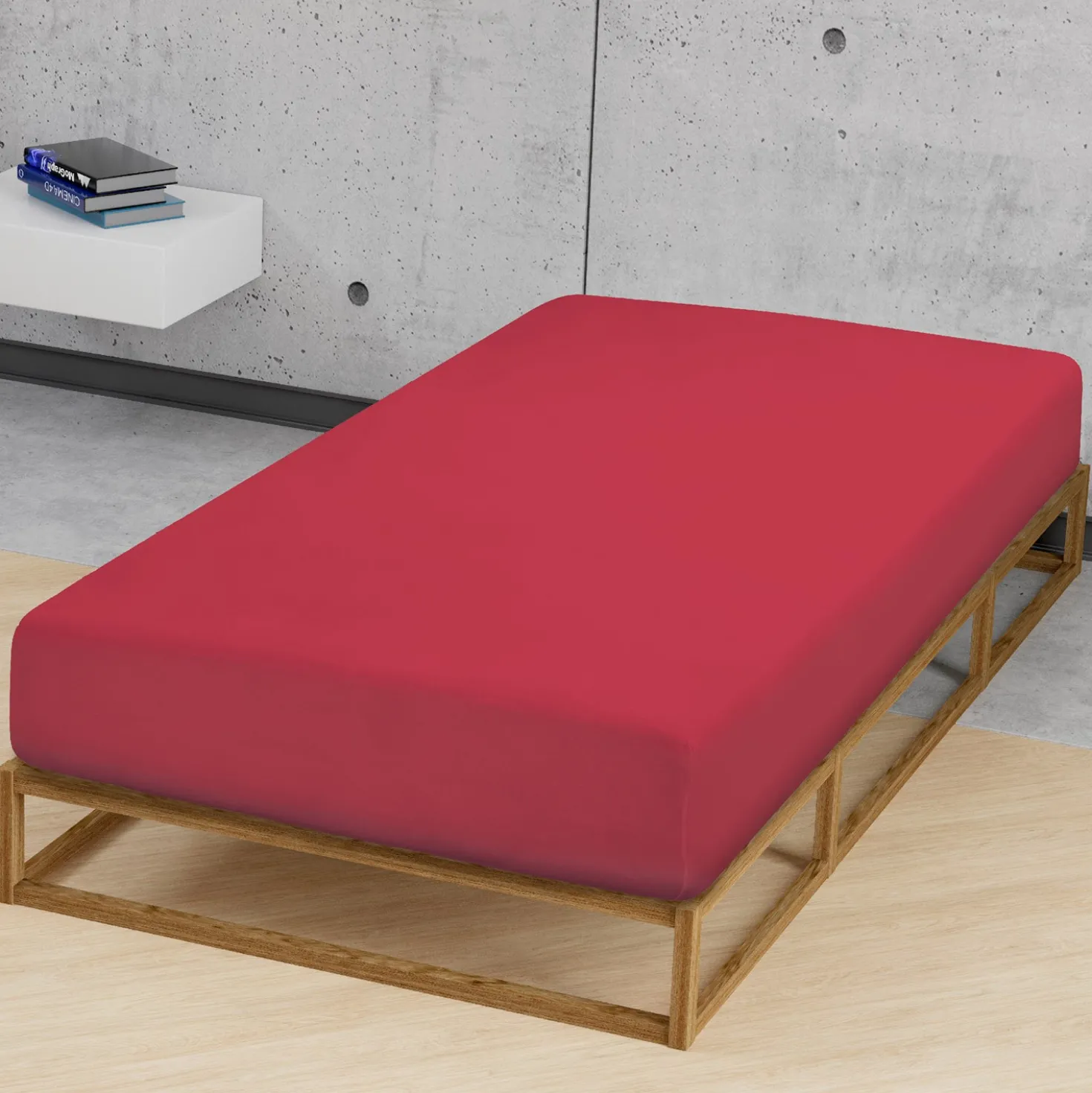biberna Jersey-Elastic-Spannbetttuch rubin, 1x 140x200 cm - 160x220 cm