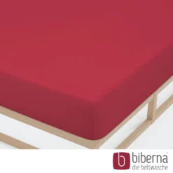 biberna Jersey-Elastic-Spannbetttuch rubin, 1x 140x200 cm - 160x220 cm