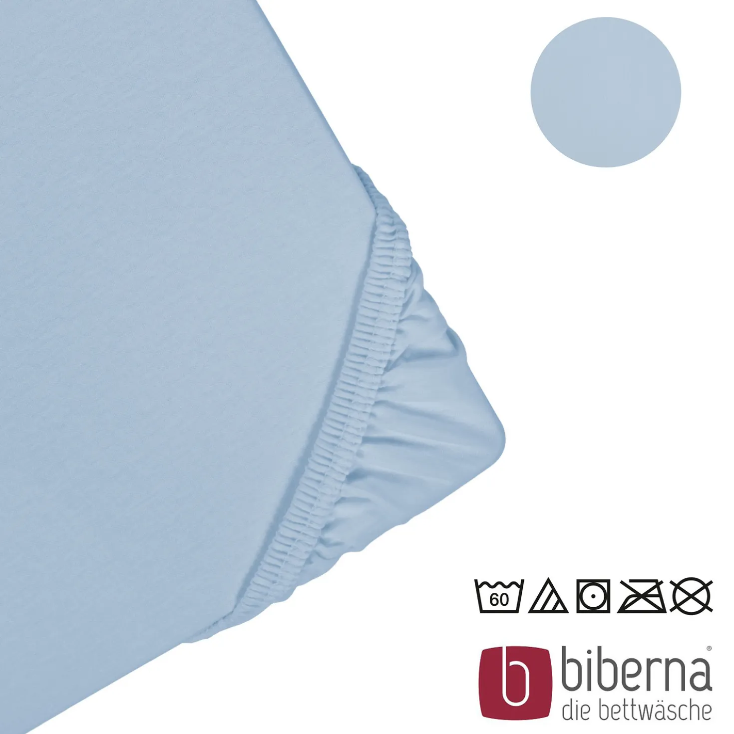 biberna Jersey-Elastic-Spannbetttuch eisblau, 1x 140x200 cm - 160x220 cm