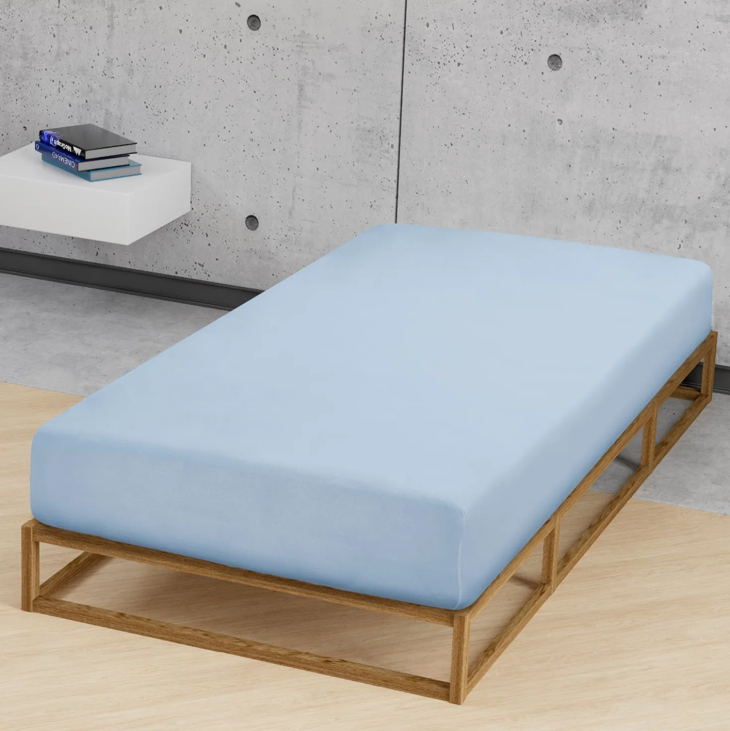 biberna Jersey-Elastic-Spannbetttuch eisblau, 1x 140x200 cm - 160x220 cm